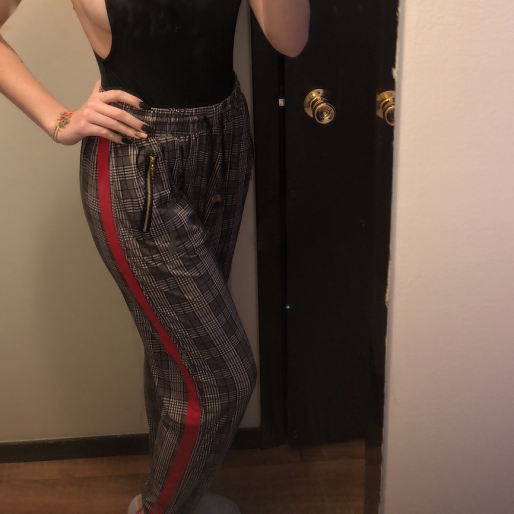 Checked joggers